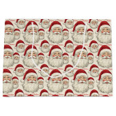 retro lachende kerstman gezicht groot cadeauzakje (Voorkant)