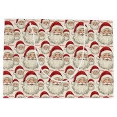 retro lachende kerstman gezicht groot cadeauzakje (Achterkant)