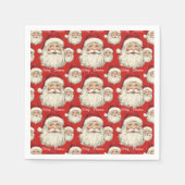  retro lachende kerstman gezicht rood servet (Voorkant)