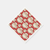  retro lachende kerstman gezicht rood servet (Hoek)