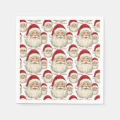 retro lachende kerstman gezicht servet (Voorkant)