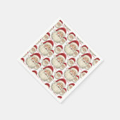 retro lachende kerstman gezicht servet (Hoek)