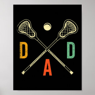 Retro Lacrosse Dad Lax Dad Lax Speler Team Sport Poster