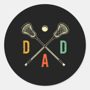 Retro Lacrosse Dad Lax Dad Lax Speler Team Sport Ronde Sticker