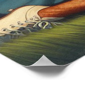 Retro Lacrosse Meisje Poster (Hoek)