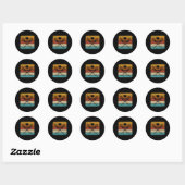 Retro Lacrosse  met verminderde activiteit Lacross Ronde Sticker (Vel)