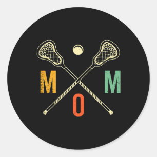 Retro Lacrosse Mom Lax Mom Lax Speler Team Sport Ronde Sticker