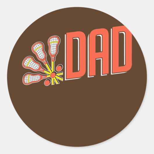 Retro Lacrosse Player Parents  Dad Ronde Sticker (Voorkant)