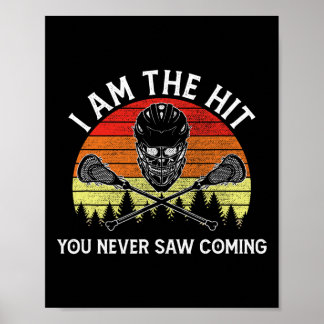 Retro Lacrosse Speler Lax Coach Goalie Ball Sport Poster