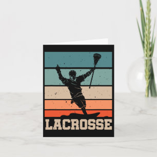 Retro Lacrosse Speler Lax Stick Lacrosse Team Kaart