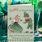 Retro  Lad & Lass Custom St Patrick's Day Feestdagen Kaart