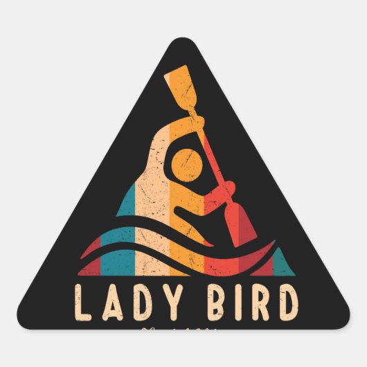 Retro Lady Bird Kajakken Sticker (Voorkant)