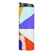 Retro Lady die de vogel overspoelt Thermosbeker (Geroteerd rechts)