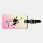 Retro Lady Figuur Skating Personalized Bagagelabel (Voorkant horizontaal)