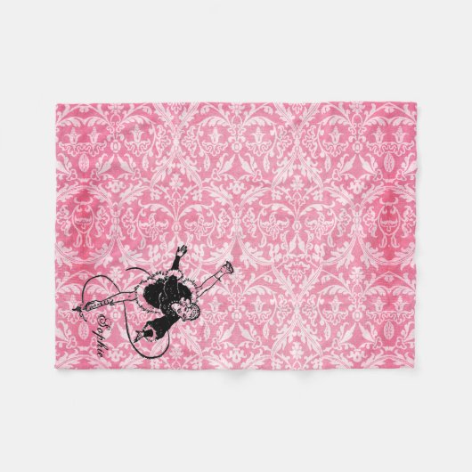  Retro Lady Figuur Skating Personalized Fleece Deken (Voorkant (Horizontaal))