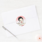 Retro Lady Flirty of Sarcastisch Ronde Sticker (Envelop)