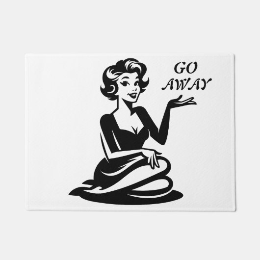 Retro Lady Ga weg Deurmat (Voorkant)
