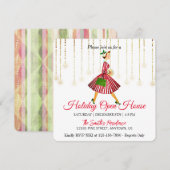 Retro lady kersttree Holiday Kaart (Voorkant / Achterkant)