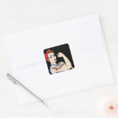 Retro Lady met Tattoo en Bandanna Sticker (Envelop)