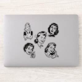 Retro Lady op maat gesneden vinylSticker Sticker