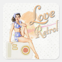 Retro  Lady Stickers