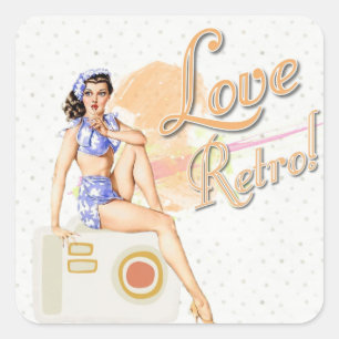 Retro Lady Stickers