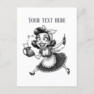 Retro Lady Tekst toevoegen Briefkaart