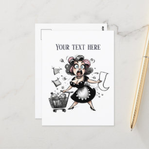 Retro Lady Tekst toevoegen Briefkaart