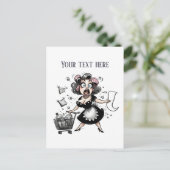 Retro Lady Tekst toevoegen Briefkaart (Staand voorkant)