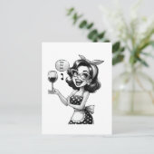 Retro Lady Tekst toevoegen Briefkaart (Staand voorkant)