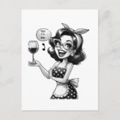 Retro Lady Tekst toevoegen Briefkaart (Voorkant)
