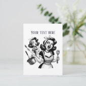 Retro Lady Tekst toevoegen Briefkaart (Staand voorkant)