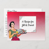 Retro Lady Trouwrecept Kaart (Voorkant / Achterkant)