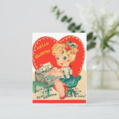 Retro  Lady Valentijn Holiday briefkaart (Staand voorkant)