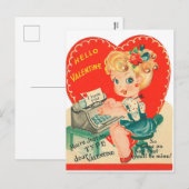 Retro  Lady Valentijn Holiday briefkaart (Voorkant / Achterkant)