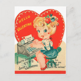 Retro Lady Valentijn Holiday briefkaart