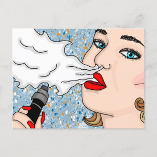  Retro Lady Vaping Briefkaart