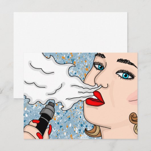 Retro Lady Vaping Briefkaart (Voorkant / Achterkant)