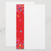 Retro Ladybugs en Flowers Briefpapier (Voorkant / Achterkant)