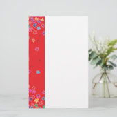 Retro Ladybugs en Flowers Briefpapier (Staand voorkant)