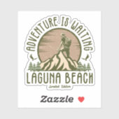 Retro Laguna strandwandeling Sticker (Vel)