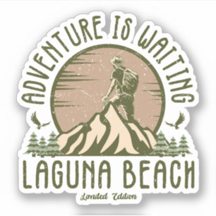 Retro Laguna strandwandeling Sticker