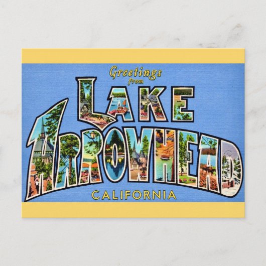 Retro Lake Arrowhead Briefkaart (Voorkant)