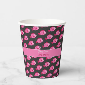 Retro Lake Avontuur Roze Vis Vintage Design Papieren Bekers