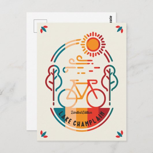 Retro Lake Champlain fietspad Briefkaart (Voorkant / Achterkant)