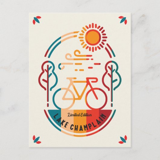 Retro Lake Champlain fietspad Briefkaart (Voorkant)
