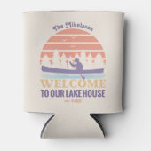 Retro Lake House Familienaam Blikjeskoeler (Voorkant)