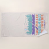 Retro Lake House Familienaam Strandlaken (Voorkant)