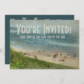 Retro Lake Michigan Beach Party Kaart (Voorkant / Achterkant)