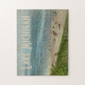 Retro Lake Michigan Shoreline Beach Foto Puzzle Legpuzzel (Verticaal)